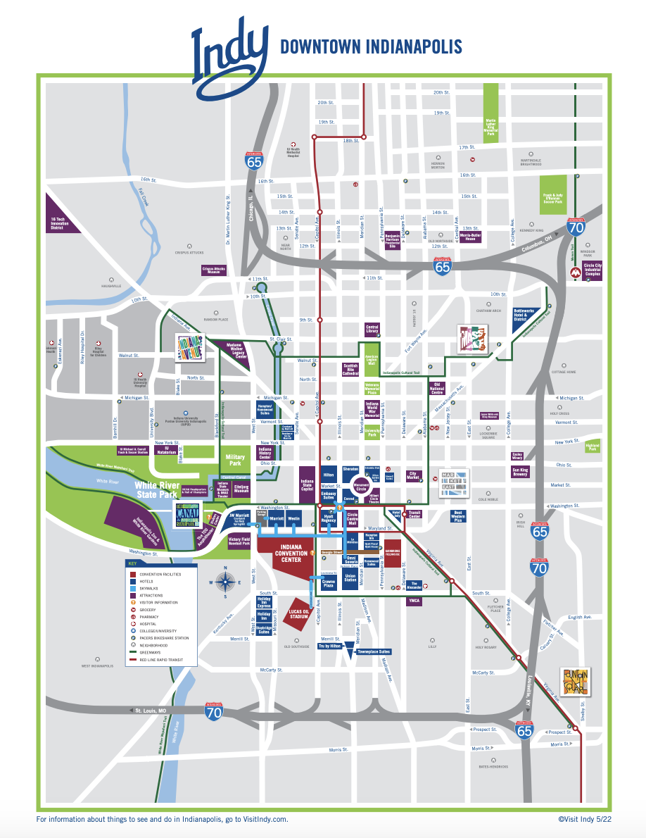 Downtown Indianapolis Map